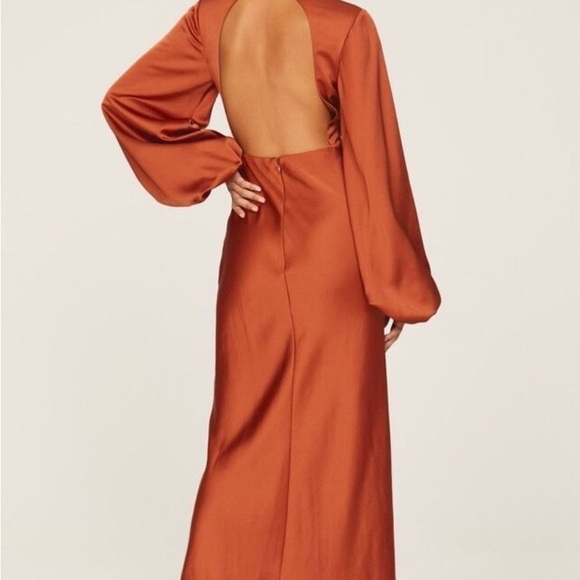 Chic Backless Rust Dress - Picture 2 of 6